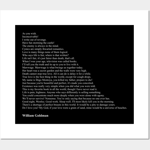 William Goldman Quotes Wall Art by qqqueiru